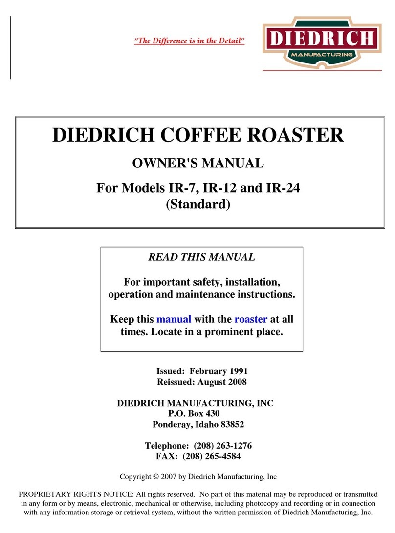 Diedrich Roasters IR-7 owner's manual