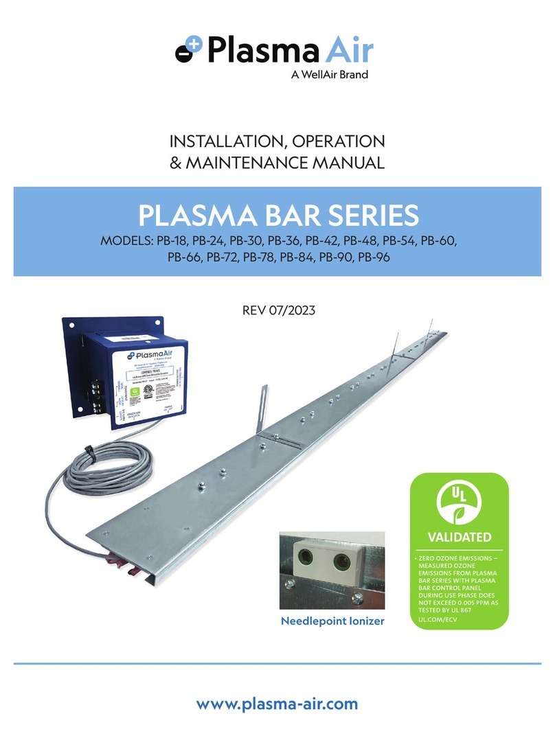 WellAir Plasma Air PLASMA BAR Series Installation, operation & maintenance manual