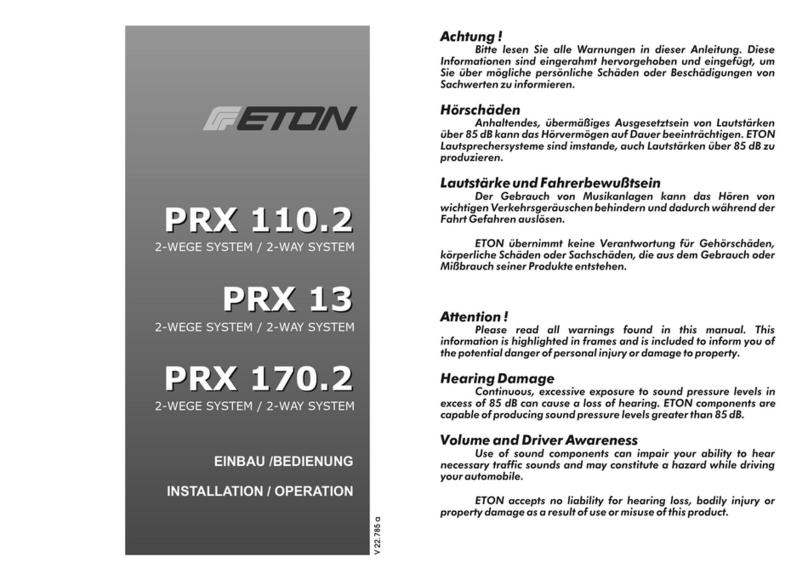 Eton PRX 13 Installation & operation