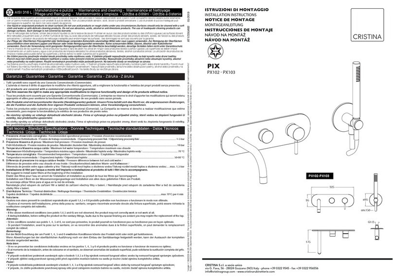 CRISTINA PIX PX102 User manual