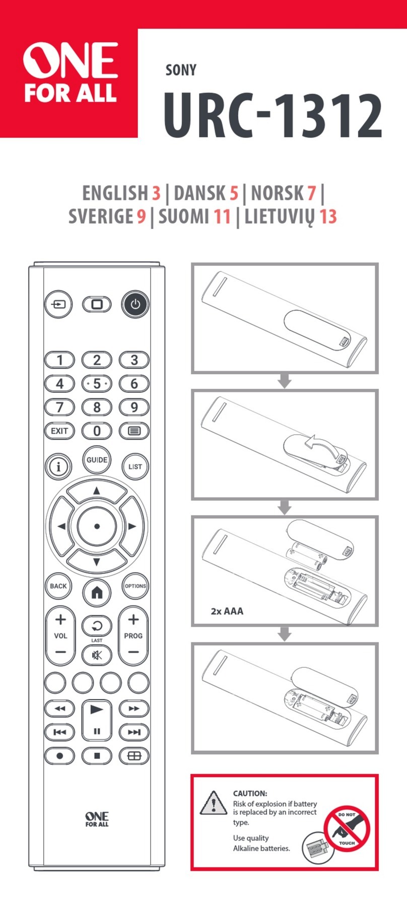 One Forall URC-1312 manual