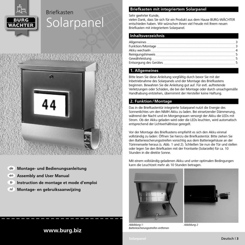 Burg Wächter Malaga 4400 W Assembly and user's manual