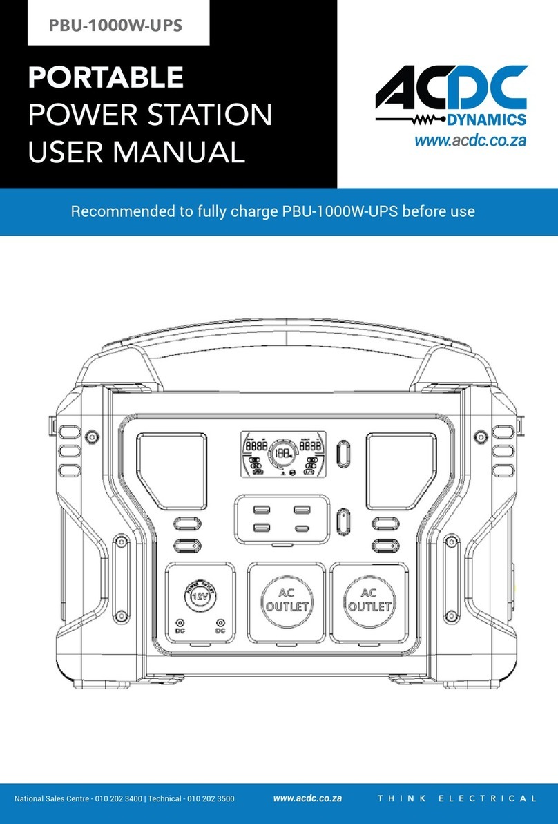 ACDC Dynamics PBU-1000W-UPS user manual
