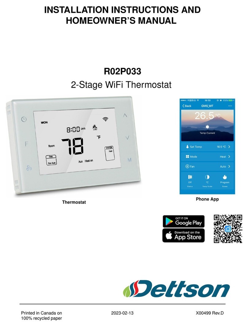 Dettson R02P033 Installation instructions and homeowner's manual