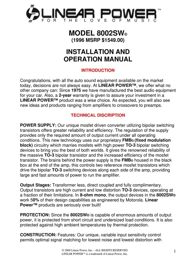 Linear Power 8002SW Installation and operation manual