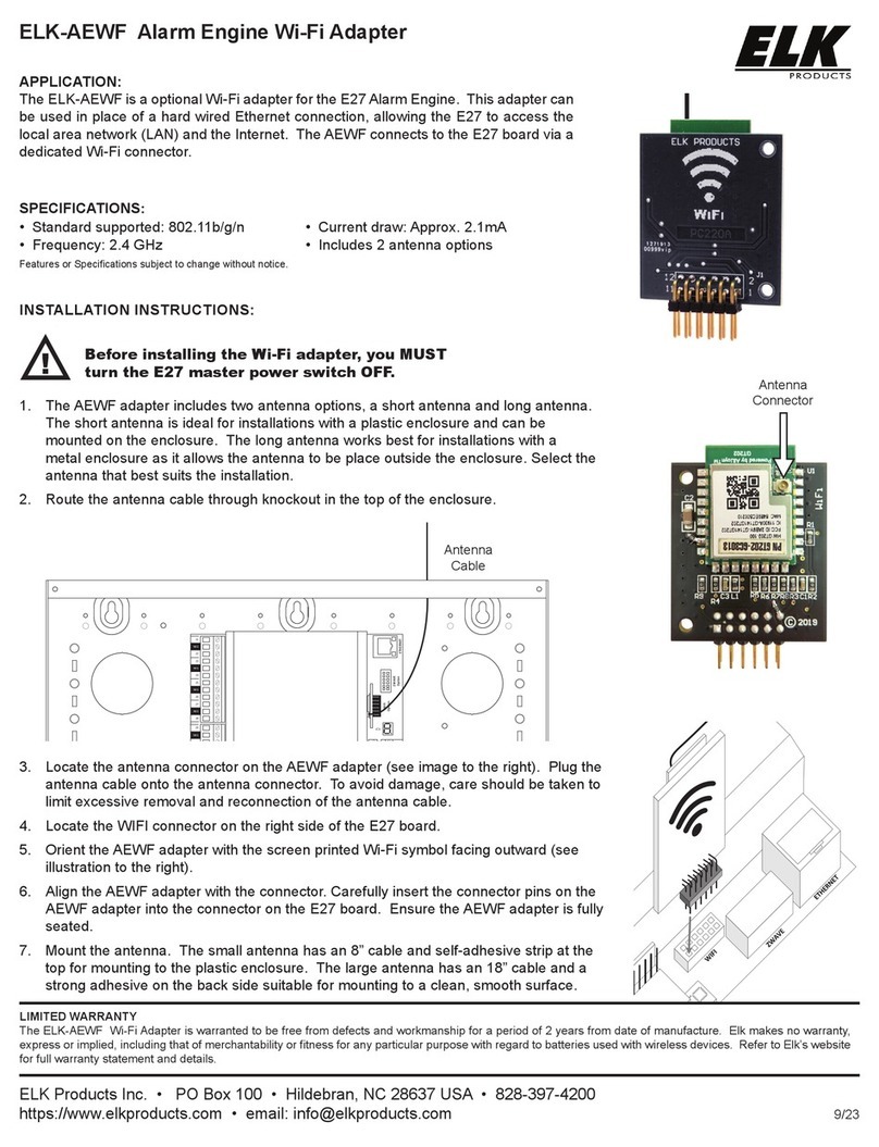 Elk Products ELK-AEWF quick start guide