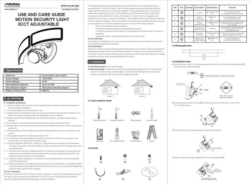 Votatec VO-SC2W30-120-P-3WAY Use and care guide
