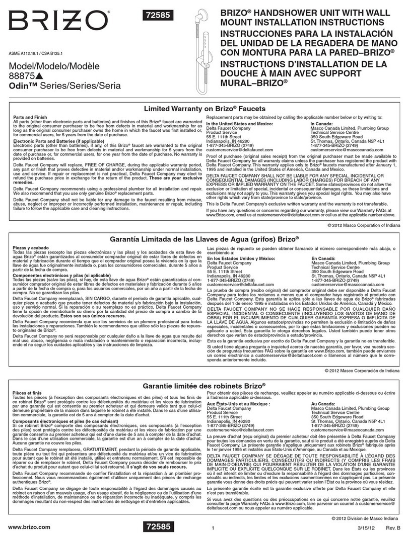 Brizo Odin 88875 Series installation instructions