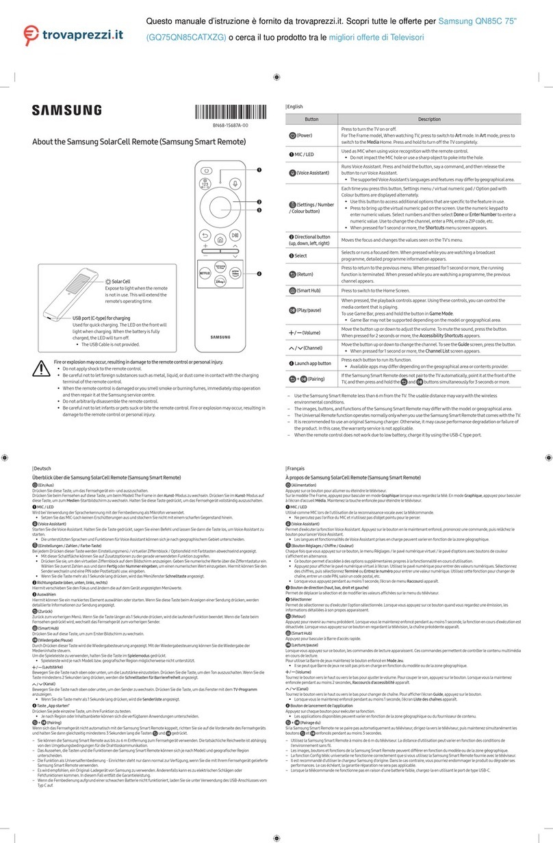 Samsung SolarCell QN85C User manual