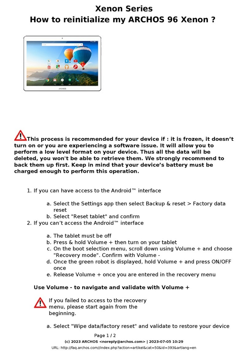 Archos 96 Xenon User manual