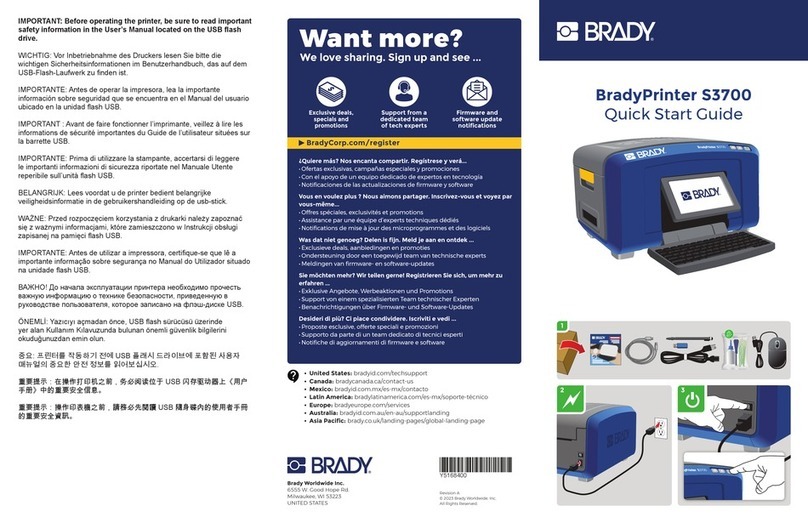 Brady BradyPrinter S3700 User manual