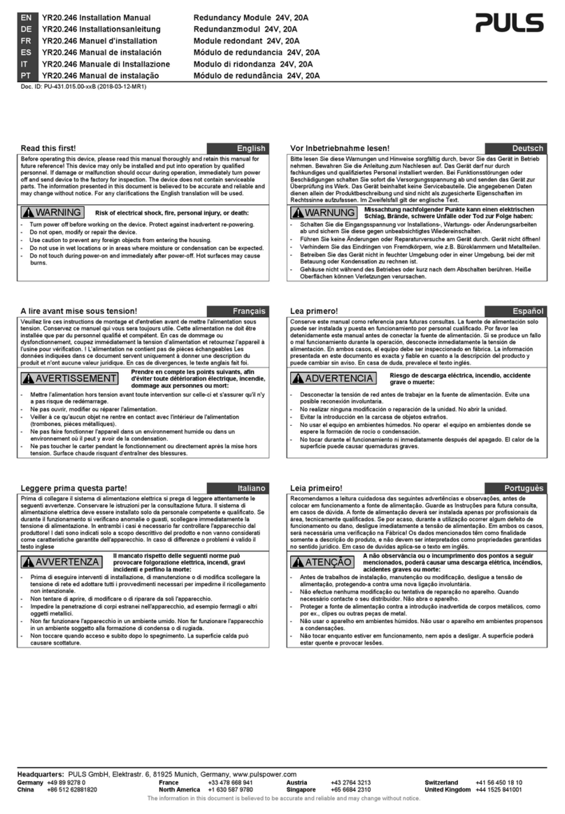 Puls YR20.246 installation manual