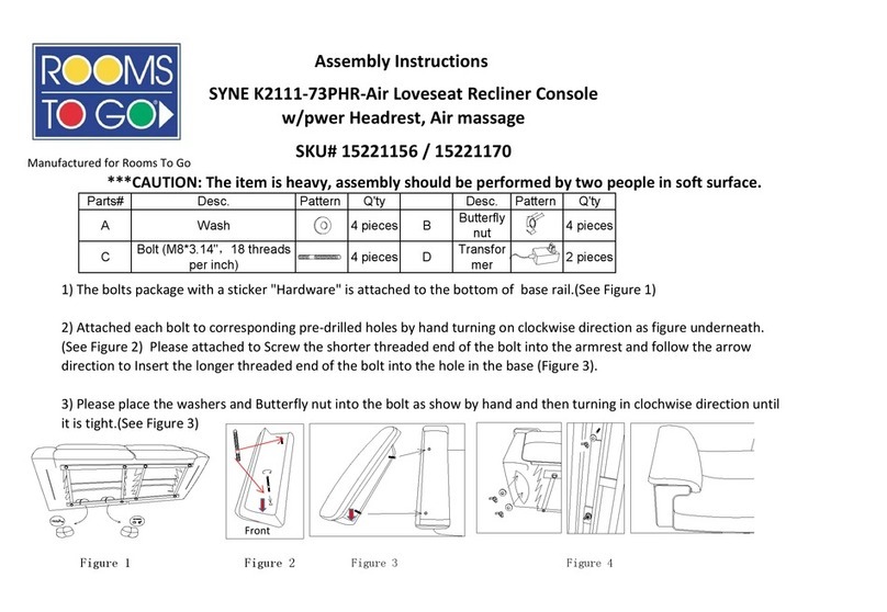 ROOMS TO GO SYNE K2111-73PHR-Air Assembly instructions