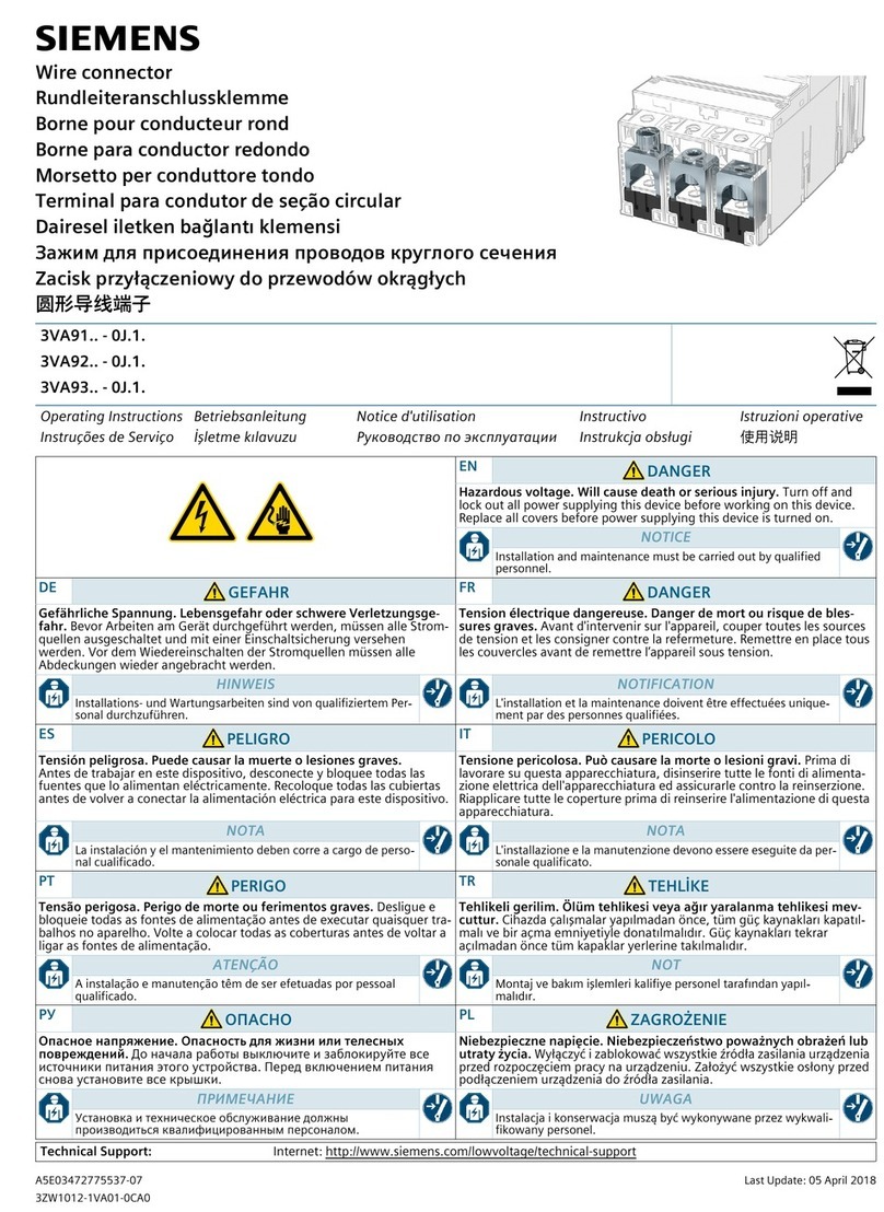 Siemens 3VA91 0J.1 Series operating instructions