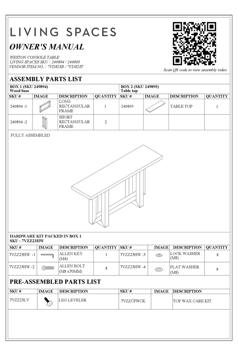 Living Spaces WESTON 249894 User manual