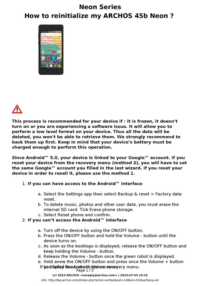 Archos 45b Neon User manual Archos 45b Neon User manual