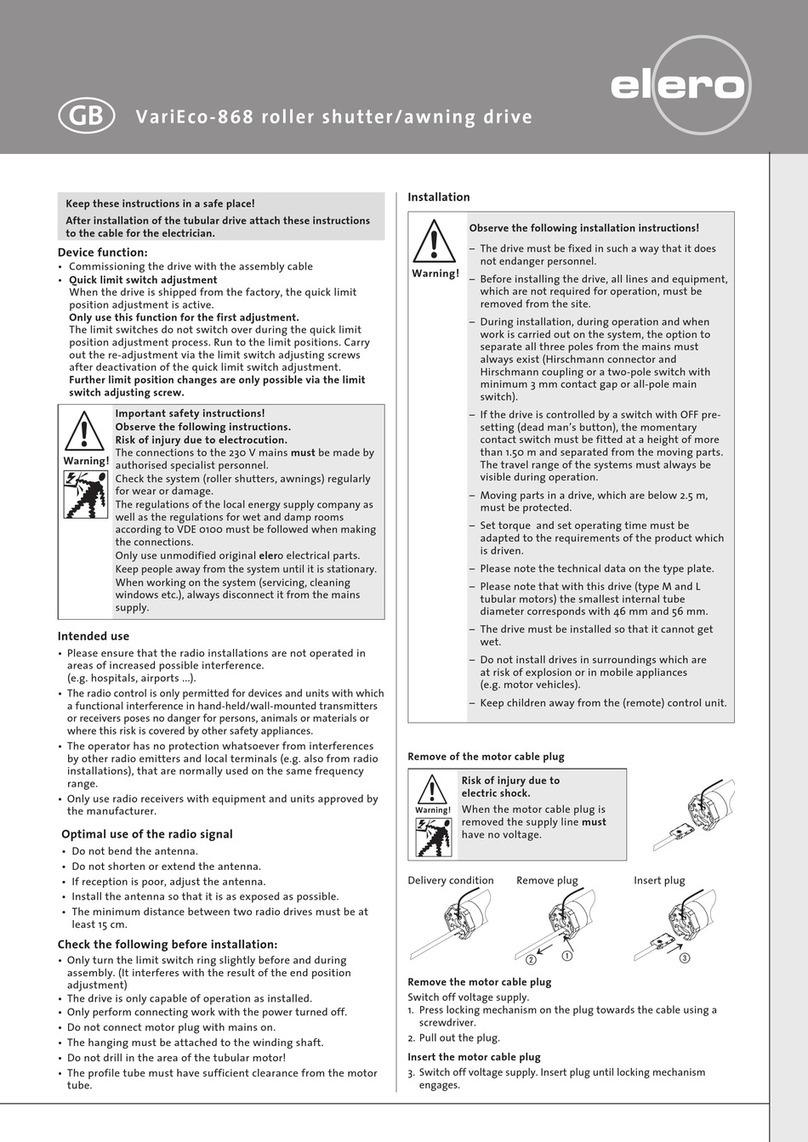 elero VariEco-868 User manual
