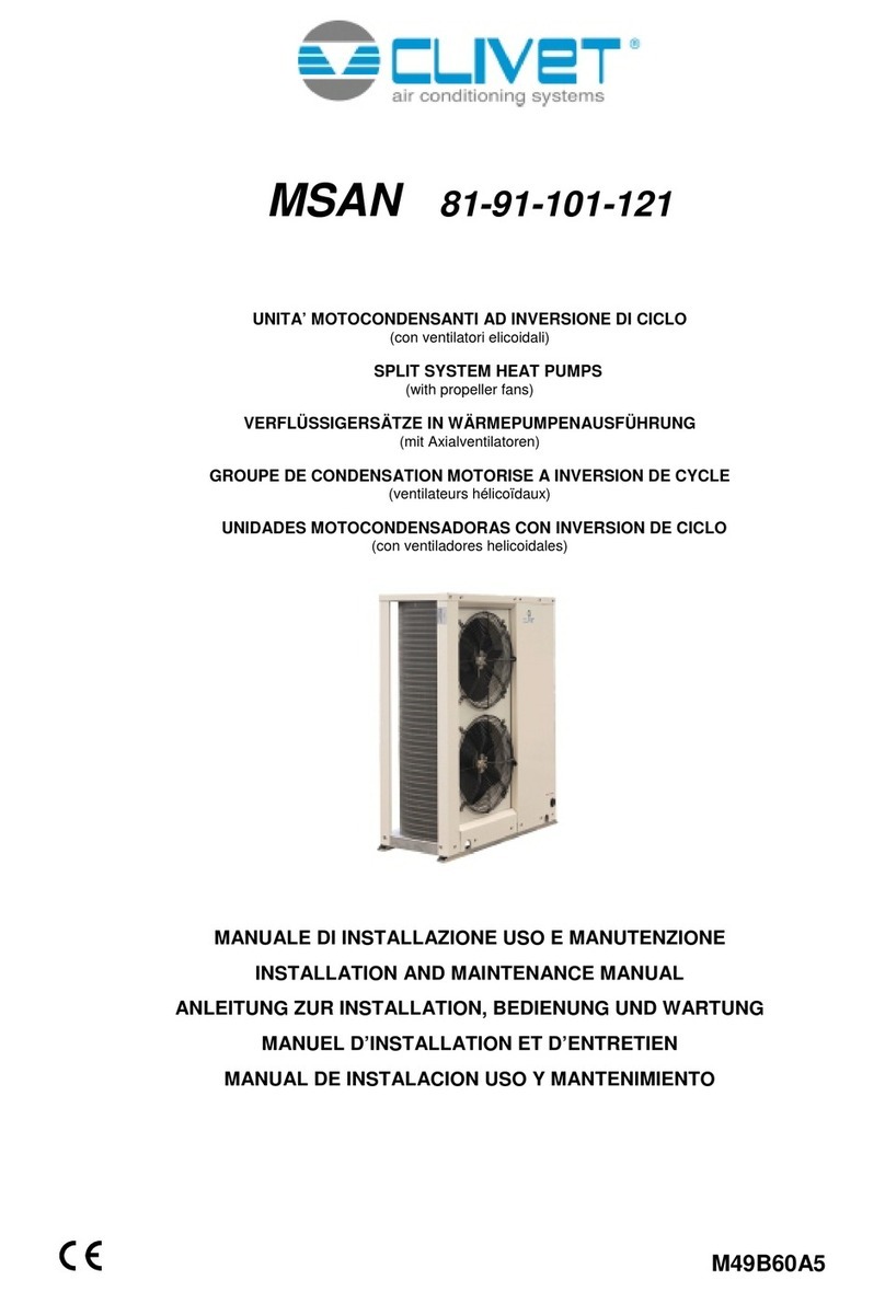 CLIVET MSAN 81 Installation and maintenance manual