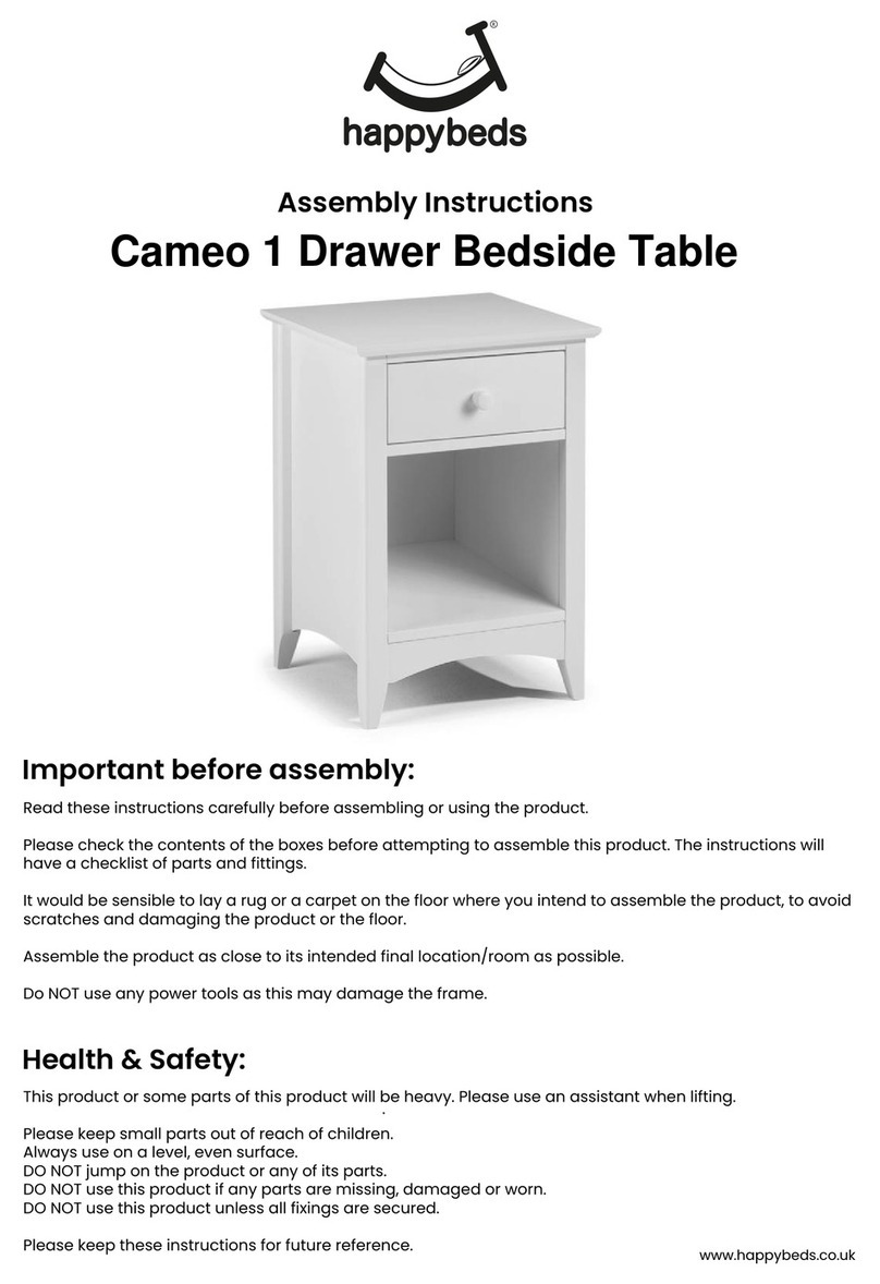 Happy Beds Cameo 1 Drawer Bedside Table User manual