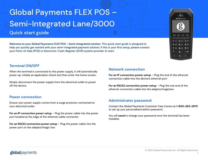Global Payments Lane/3000 quick start guide Global Payments Lane/3000 quick start guide