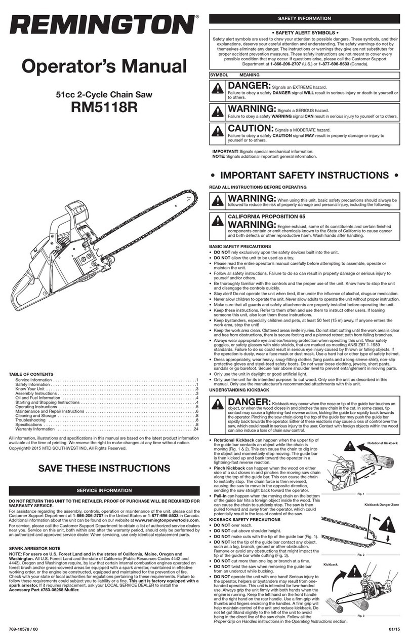 Remington RM5118R Operator's manual