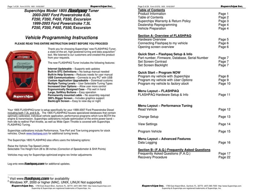 Superchips flashpaq 1805 Installation manual