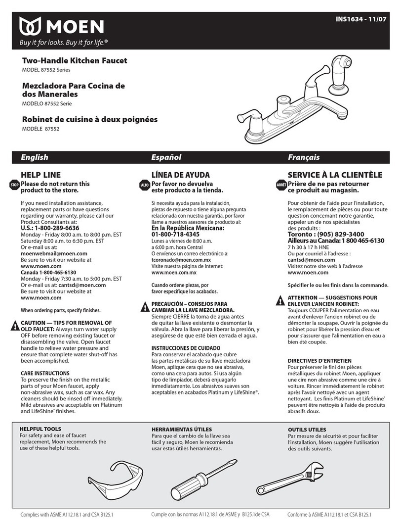 Moen 87552 Series manual