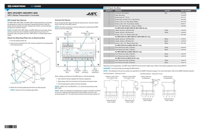 Crestron MPC-M10 Dimensional drawing