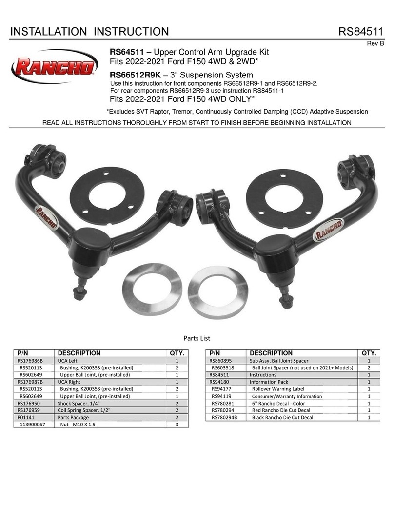 RANCHO RS84511 Installation instruction