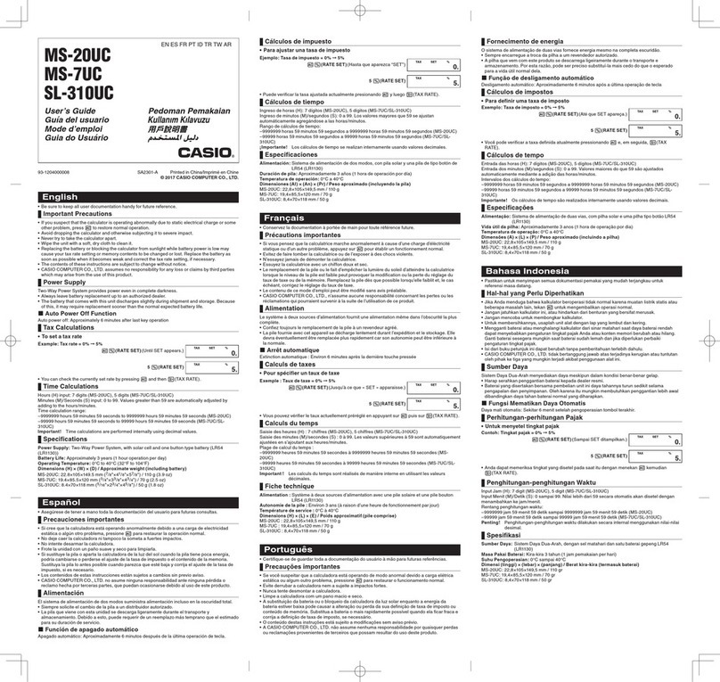 Casio MS-7UC User manual