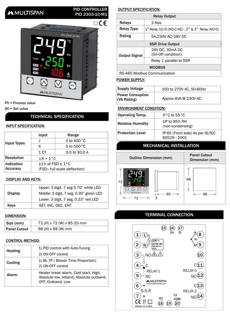 MULTISPAN PID 2303-1C-M1 Instruction sheet
