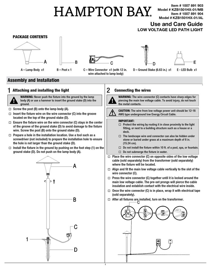 HAMPTON BAY KZB1501HX-01/MB Use and care guide HAMPTON BAY KZB1501HX-01/MB Use and care guide