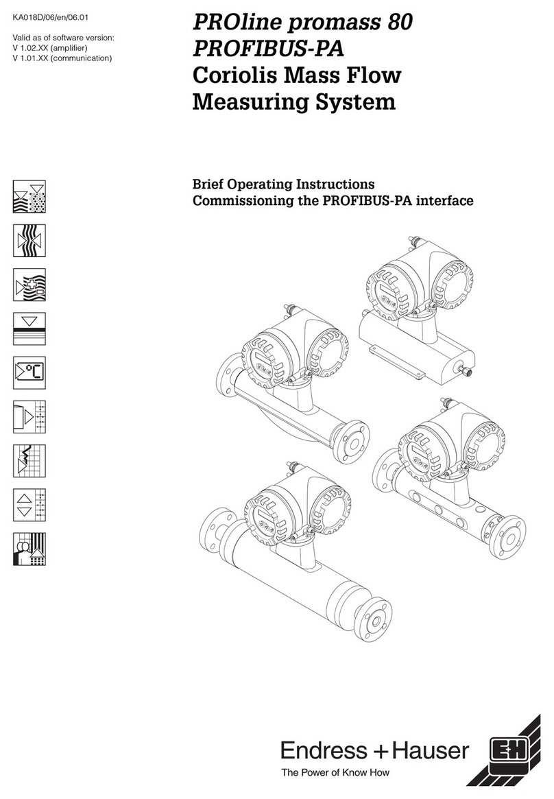 Endress+Hauser PROFIBUS-PA PROline promass 80 Brief operating instructions