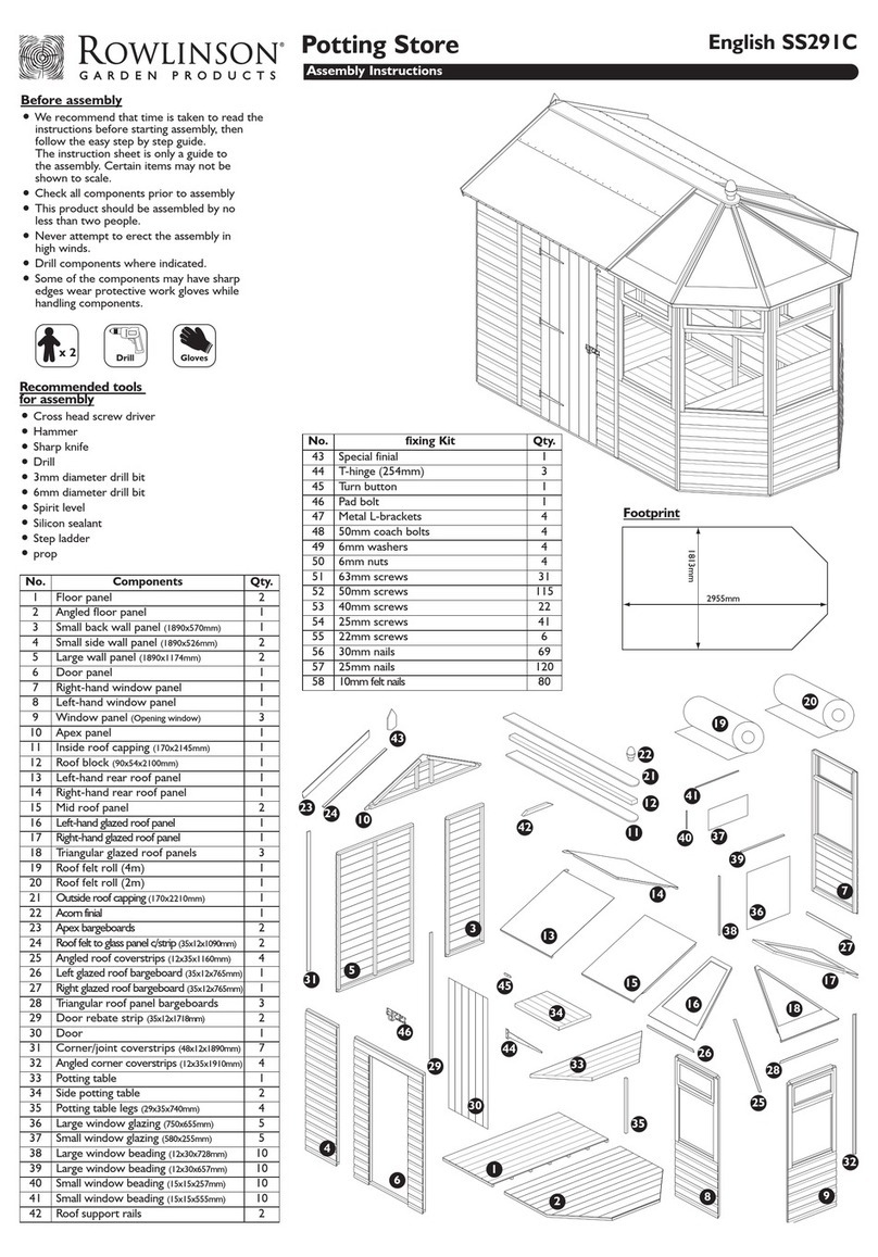 Rowlinson Garden Products Potting Store SS291C Assembly instructions