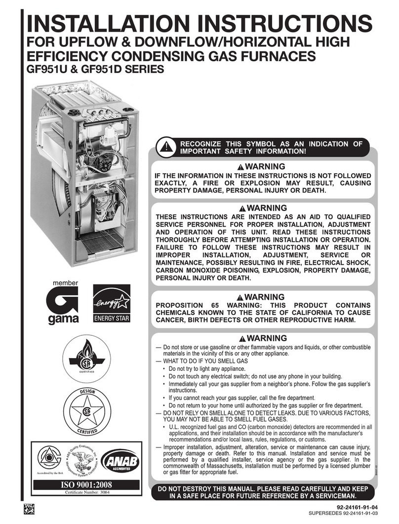 Rheem GF951U Series User manual