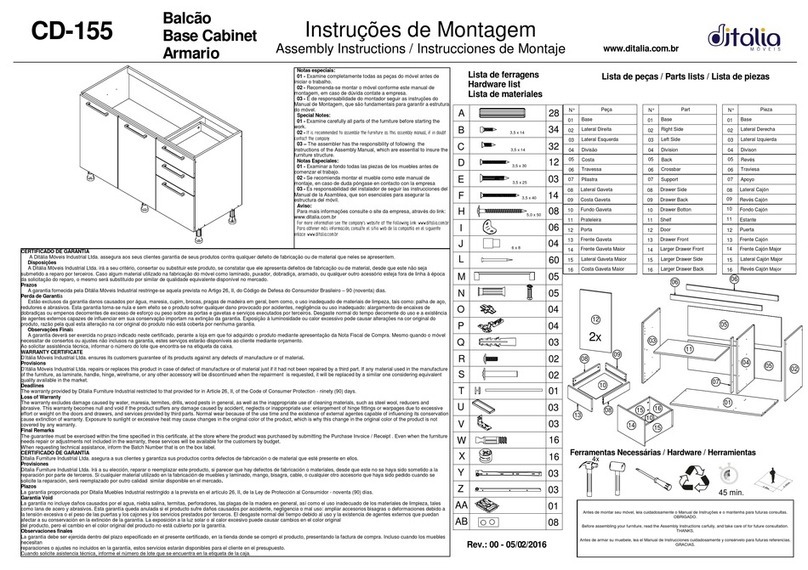 Ditalia Móveis CD-155 Assembly instructions