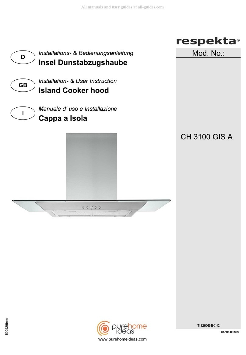Respekta CH 3100 GIS A Installation & user's instructions Respekta CH 3100 GIS A Installation & user's instructions
