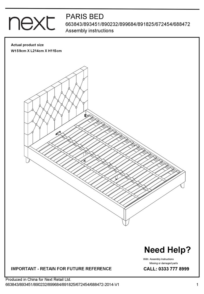 Next PARIS STORAGE BED 893451 User manual Next PARIS STORAGE BED 893451 User manual