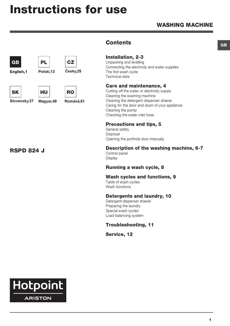 Hotpoint Ariston RSPD 824 J Instructions for use
