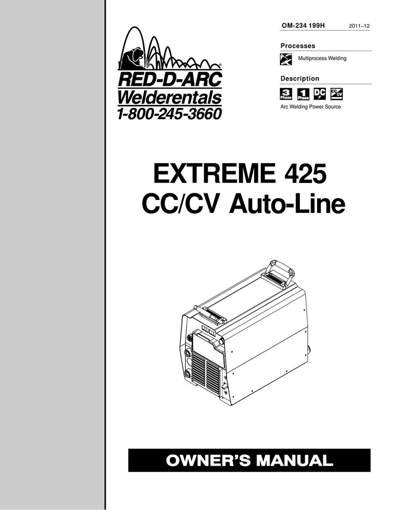 Red-D-Arc Welderentals EXTREME 425 CC Auto-Line owner's manual