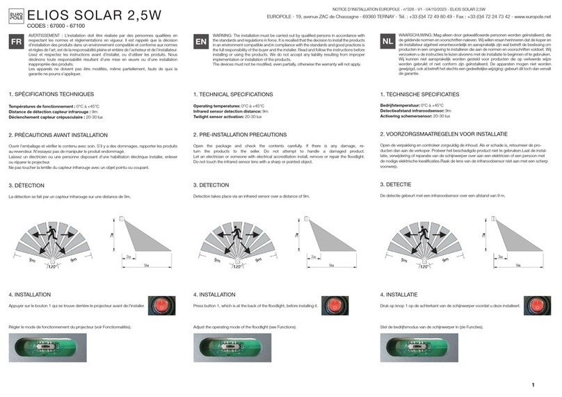 EUROPOLE ELIOS SOLAR 2,5W User manual