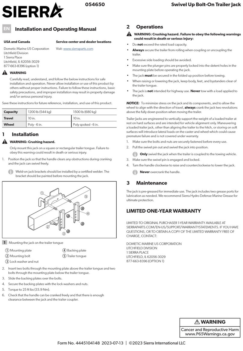 Sierra 054650 Installation and operating manual