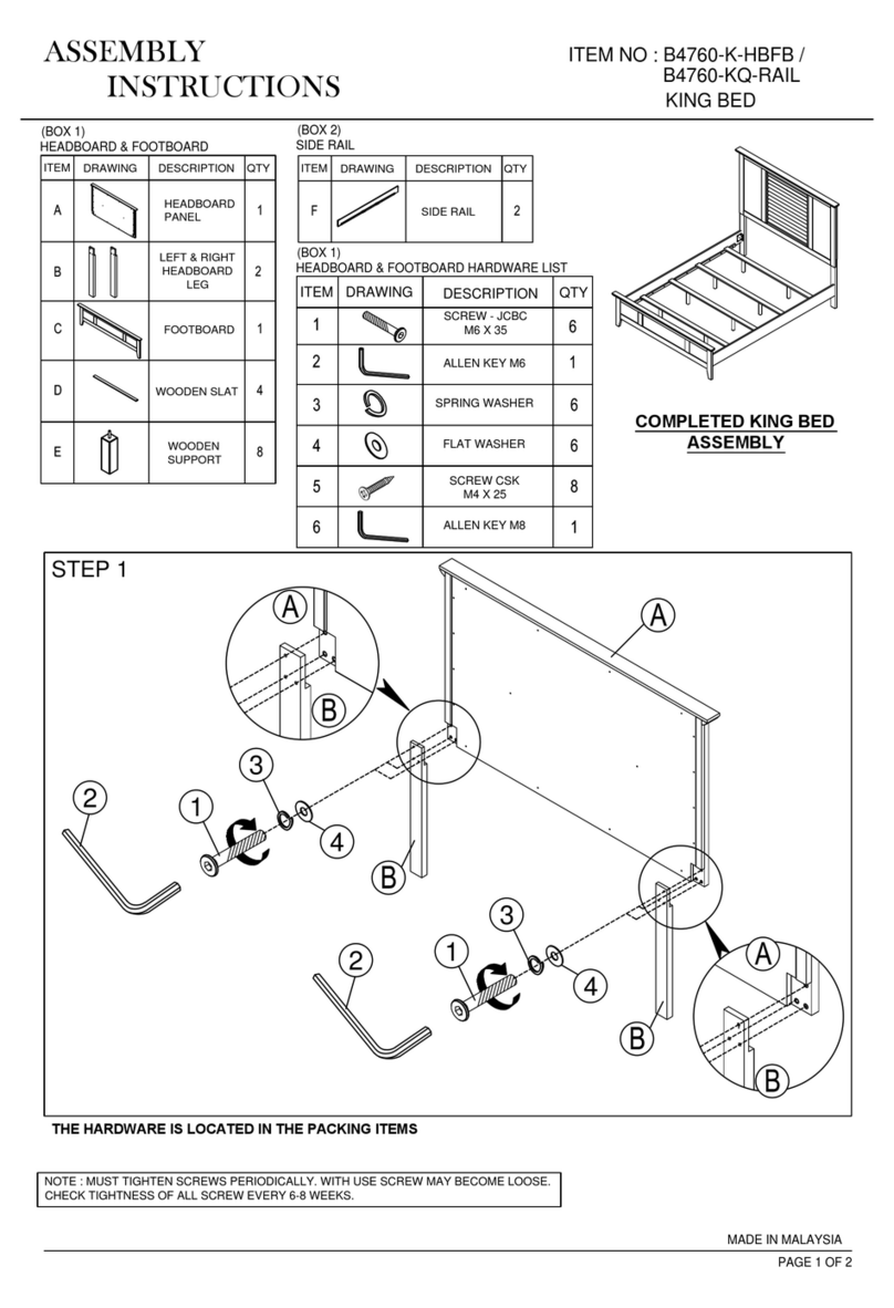 Crown Mark B4760-K-HBFB Assembly instructions Crown Mark B4760-K-HBFB Assembly instructions