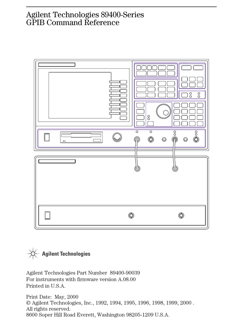 Agilent Technologies 89400 Series Command reference