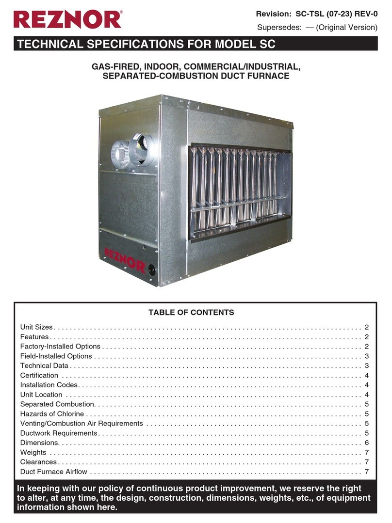 Reznor SC Technical specifications