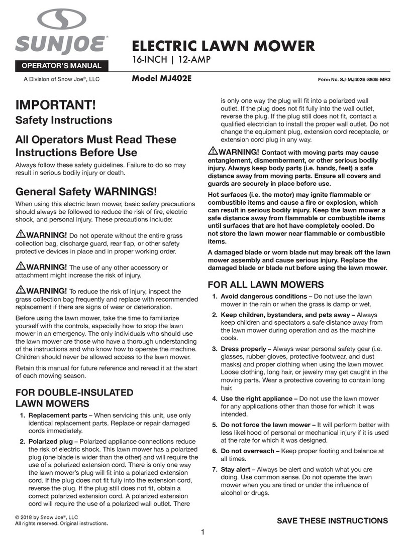 SNOWJOE SUNJOE MJ402E User manual