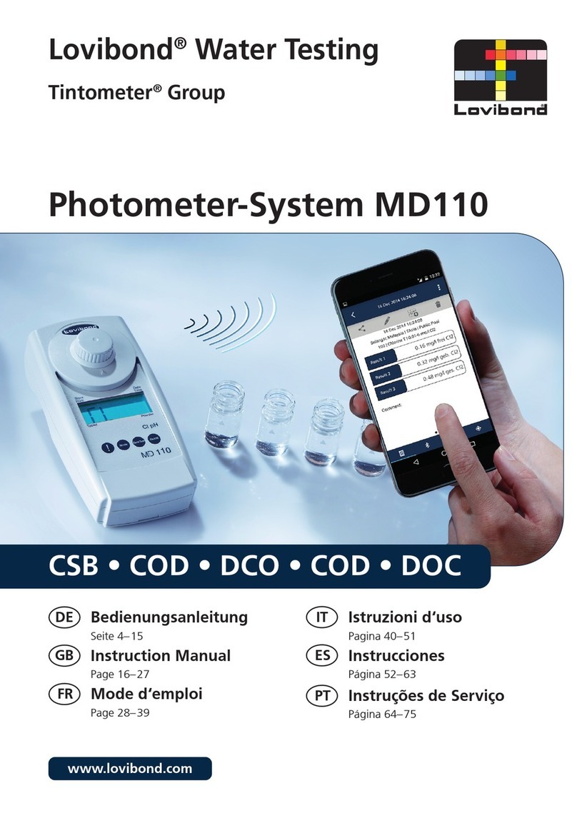 Tintometer Lovibond MD 110 instruction manual