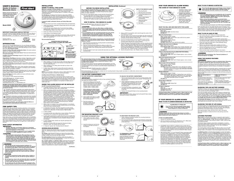 First Alert SCO2 User manual