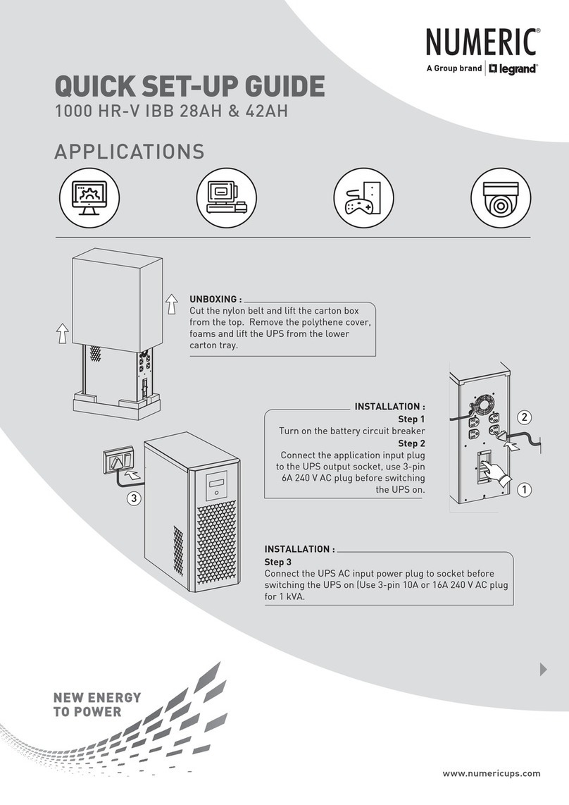 LEGRAND NUMERIC 1000 HR-V IBB 28AH User manual LEGRAND NUMERIC 1000 HR-V IBB 28AH User manual