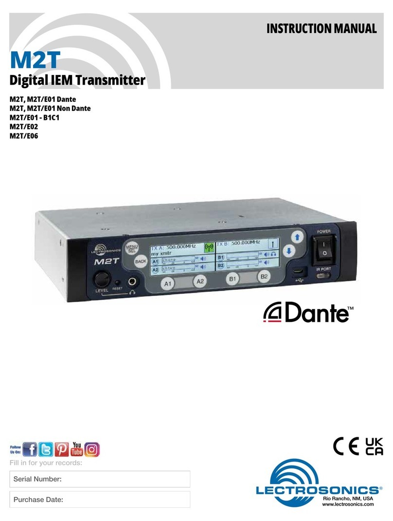 Lectrosonics M2T/E01 Non Dante instruction manual